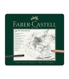 Faber Castell Pitt Charcoal İşlenmiş Kömür Karakalem Eskiz Çizim Seti 24 Parça - Thumbnail