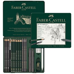 Faber Castell Pitt Graphite Karakalem Eskiz Çizim Seti 19 Parça - 1