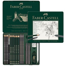 Faber Castell Pitt Graphite Karakalem Eskiz Çizim Seti 19 Parça - Thumbnail