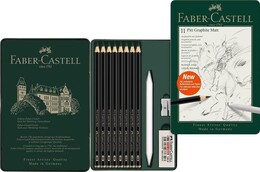 Faber Castell Pitt Graphite Matt Dereceli Kalem Eskiz Çizim Seti 11'li - Thumbnail