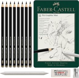 Faber Castell Pitt Graphite Matt Dereceli Kalem Eskiz Çizim Seti 11'li