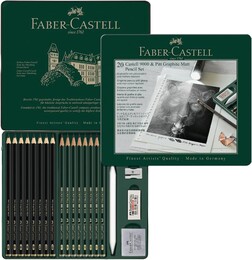 Faber Castell Pitt Graphite Matt Dereceli Kalem Eskiz Çizim Seti 20'li - Thumbnail