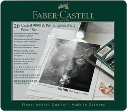 Faber Castell Pitt Graphite Matt Dereceli Kalem Eskiz Çizim Seti 20'li - Thumbnail