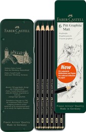 Faber Castell Pitt Graphite Matt Dereceli Kalem Eskiz Çizim Seti 6'lı - Thumbnail