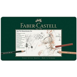 Faber Castell Pitt Monochrome Karakalem Eskiz Çizim Seti 33 Parça - Thumbnail