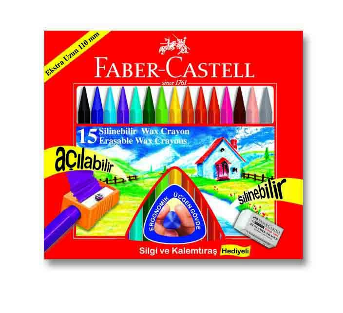 Faber Castell Silinebilir Wax Crayon Mum Boya 15 Renk