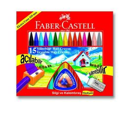 Faber Castell Silinebilir Wax Crayon Mum Boya 15 Renk