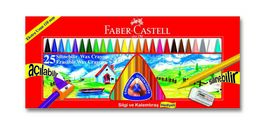 Faber Castell Silinebilir Wax Crayon Mum Boya 25 Renk - 1