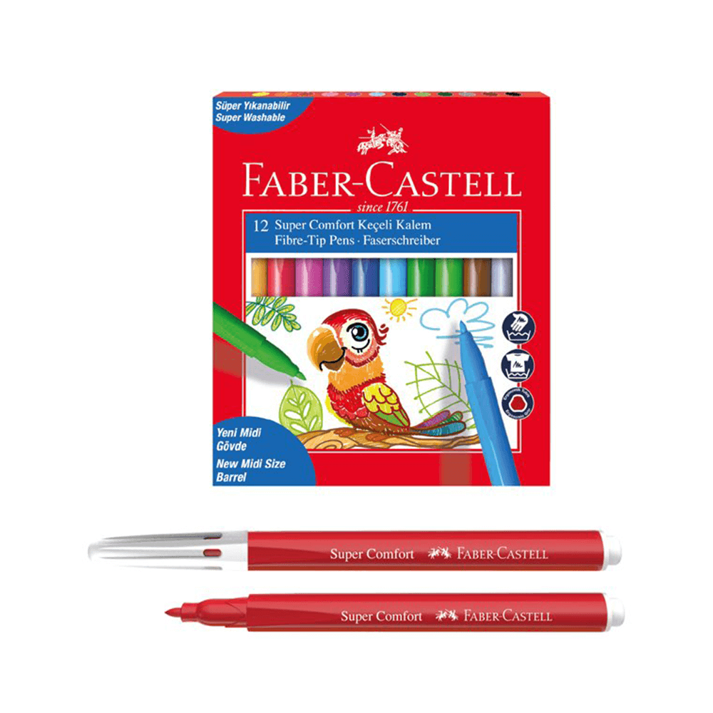 Faber Castell Super Comfort Keçeli Kalem 12 Renk