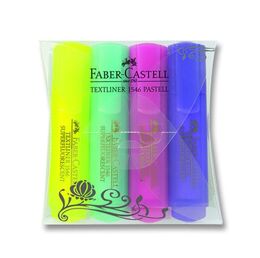 Faber Castell Textliner 1546 Fosforlu Kalem Seti 4 Renk Pastel Renkler