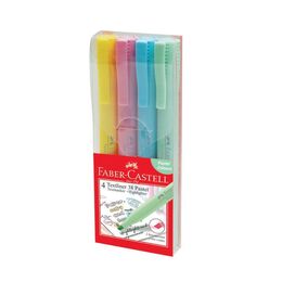 Faber Castell Textliner 38 Fosforlu İşaretleme Kalemi Seti 4 Renk Pastel Renkler