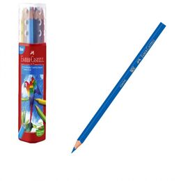 Faber Castell Üçgen Kuru Boya Kalemi 12 Renk Plastik Kutulu - 1