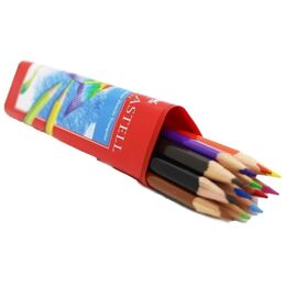 Faber Castell Üçgen Kuru Boya Kalemi 12 Renk Plastik Kutulu - 2