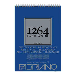 Fabriano 1264 Drawing Black Üstten Spiralli Eskiz Çizim Defteri Siyah Yapraklı 200 gr. A4 40 yaprak