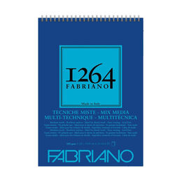 Fabriano 1264 Mix Media Üstten Spiralli Çok Amaçlı Eskiz Çizim Defteri 300 gr. A5 15 yaprak - 1