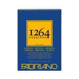 Fabriano 1264 Sketch Paper Üstten Spiralli Eskiz Çizim Defteri 90 gr. A5 60 yaprak - 1