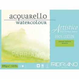 Fabriano Artistico Traditional White Sulu Boya Defteri Blok Rough - Kalın Doku 300 gr. 26x36 cm. 12 yaprak - 1