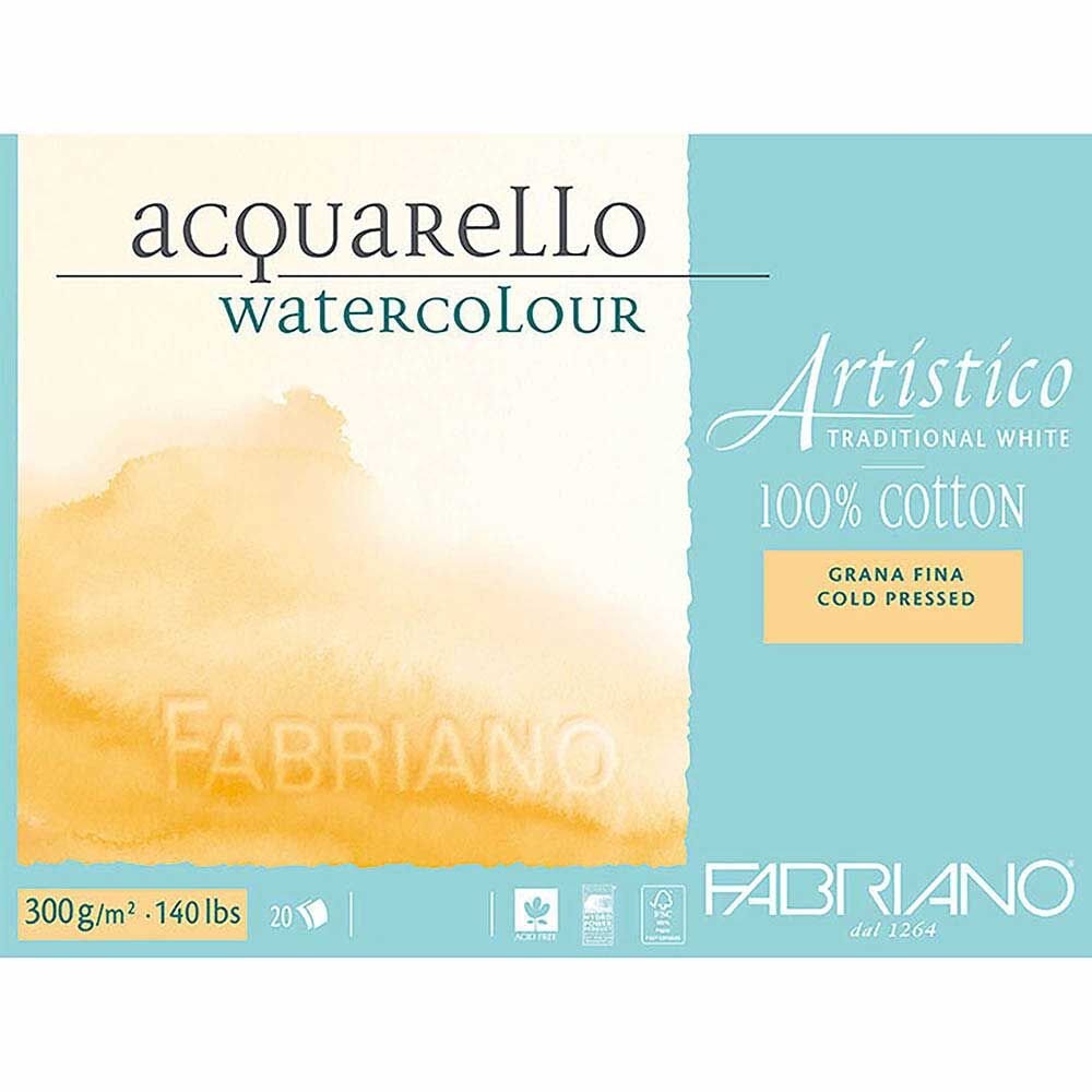 Fabriano Artistico Traditional White Sulu Boya Defteri Soğuk Baskı - Orta Doku 300 Gr. 31x41 Cm. 12 Yaprak