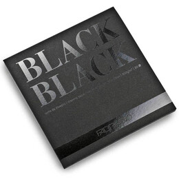 Fabriano Black Black Çok Amaçlı Pürüzsüz Yüzeyli Siyah Yapraklı Çizim Defteri Blok 300 gr. 20x20 cm. 20 yaprak - Thumbnail