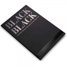Fabriano Black Black Çok Amaçlı Pürüzsüz Yüzeyli Siyah Yapraklı Çizim Defteri Blok 300 gr. A3 20 yaprak - Thumbnail
