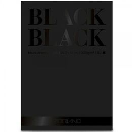 Fabriano Black Black Çok Amaçlı Pürüzsüz Yüzeyli Siyah Yapraklı Çizim Defteri Blok 300 gr. A3 20 yaprak - 2