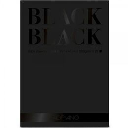 Fabriano Black Black Çok Amaçlı Pürüzsüz Yüzeyli Siyah Yapraklı Çizim Defteri Blok 300 gr. A3 20 yaprak