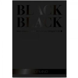Fabriano Black Black Çok Amaçlı Pürüzsüz Yüzeyli Siyah Yapraklı Çizim Defteri Blok 300 gr. A4 20 yaprak