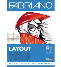 Fabriano Blocco Layout Marker Defteri Pad Blok 75 gr. A4 70 yaprak