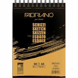 Fabriano Schizzi Sketch Pad Spiralli Eskiz Çizim Defteri 90 gr. A5 60 yaprak
