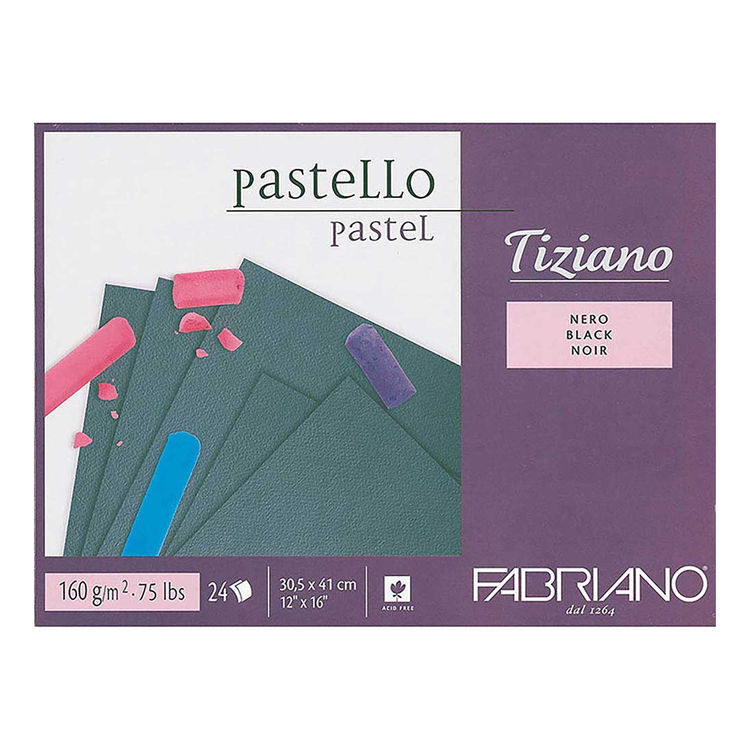 Fabriano Tiziano Pastel Çizim Ve Baskı Defteri Siyah 160 Gr. 30x41 Cm. 24 Yaprak