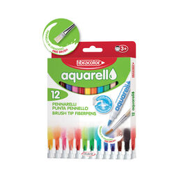 Fibracolor Aquarell Suda Çözünebilen Keçeli Kalem 12 Renk - 1