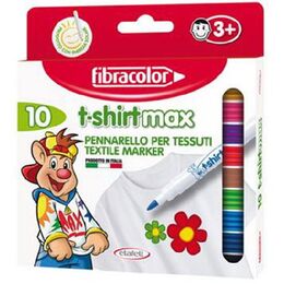 Fibracolor T-shirtmax Kalıcı Tekstil Kumaş Boyama Kalemi Seti 10 Renk