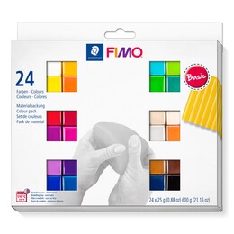 Staedtler Fimo Soft Polimer Kil Seti 24 Renk x 25 gr. Basic (Ana) Renkler - Thumbnail
