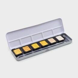 Finetec Metalik Yaldız Tablet Sulu Boya Seti 6 Renk FO601 - 1