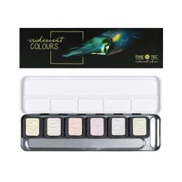 Finetec Metalik Yaldız Tablet Sulu Boya Seti 6 Renk Iridescent Colours F5600 - Finetec