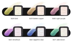Finetec Metalik Yaldız Tablet Sulu Boya Seti 6 Renk Iridescent Colours F5600 - 2