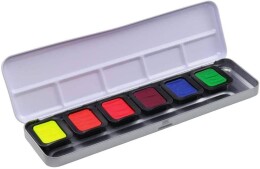 Finetec Metalik Yaldız Tablet Sulu Boya Seti 6 Renk Neon Colours FN9000 - Finetec