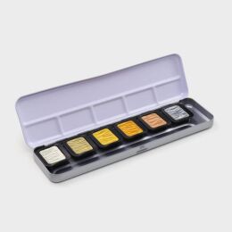 Finetec Metalik Yaldız Tablet Sulu Boya Seti 6 Renk Pearlescent Colours F7001 - 1