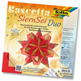 Folia Bascetta Stern Çift Taraflı Origami Kağıdı 20x20 cm. 32 Yaprak HOT RED / GOLD