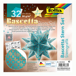 Folia Bascetta Stern Çift Taraflı Origami Kağıdı 20x20 cm. 32 Yaprak TURKUAZ