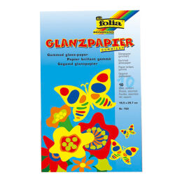 Folia Glanzpapier Parlak Elişi Kağıdı 10 Renk 18.5x29.5 cm. - 1