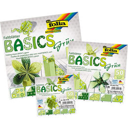 Folia Origami Kağıdı 15x15 cm. 5 Desen 50 Yaprak Basic Yeşil - 1