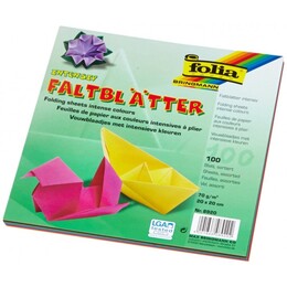 Folia Origami Kağıdı 20x20 cm. 10 Renk 100 Adet - 1