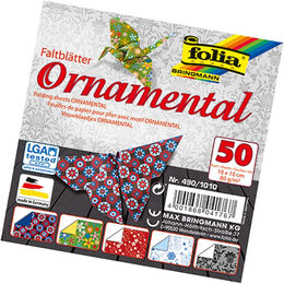 Folia Ornamental Desenli Origami Kağıdı 10x10 cm. 5 Motif 50 Yaprak