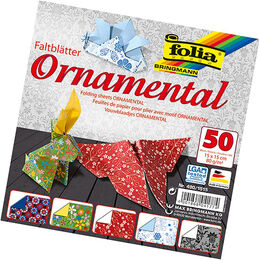 Folia Ornamental Desenli Origami Kağıdı 15x15 cm. 5 Motif 50 Yaprak