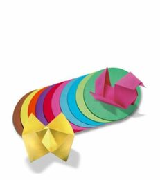 Folia Yuvarlak Origami Kağıdı 10 Renk 10 cm. Çap 500 Adet