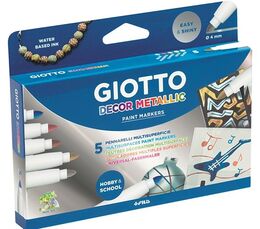 Giotto Decor Metal Her Yüzey İçin Metalik Keçeli Boya 5 Renk