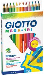 Giotto Mega-Tri Üçgen Jumbo Kuru Boya 12 Renk