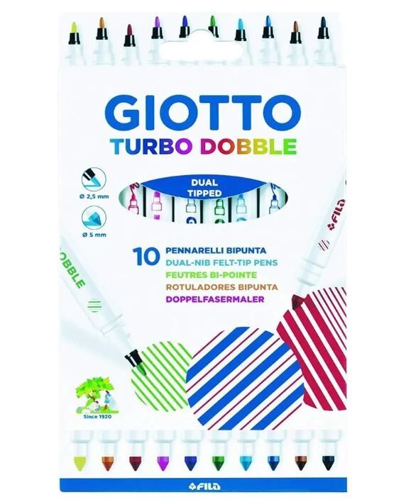 Giotto Turbo Dobble - Çift Uçlu Keçeli Kalem 10 Renk