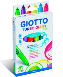 Giotto Turbo Giant Keçeli Kalem 6 Renk Fosforlu Renkler